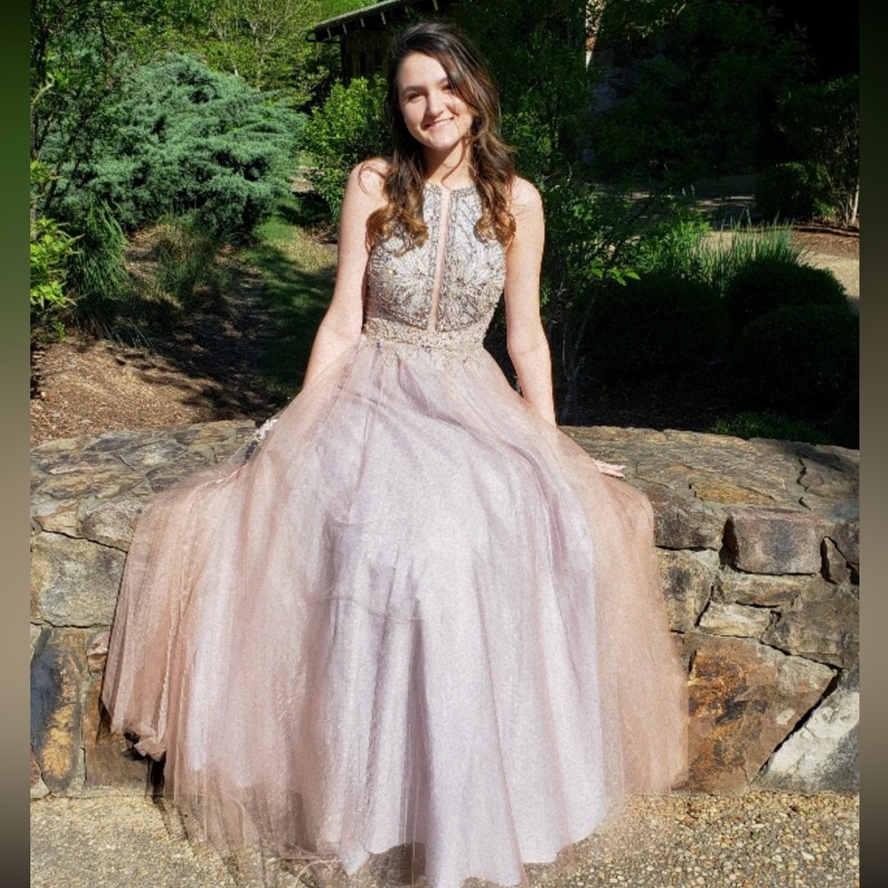BEAUTIFUL HAND-BEADED PROM DRESS! ONLY WORN ONCE!